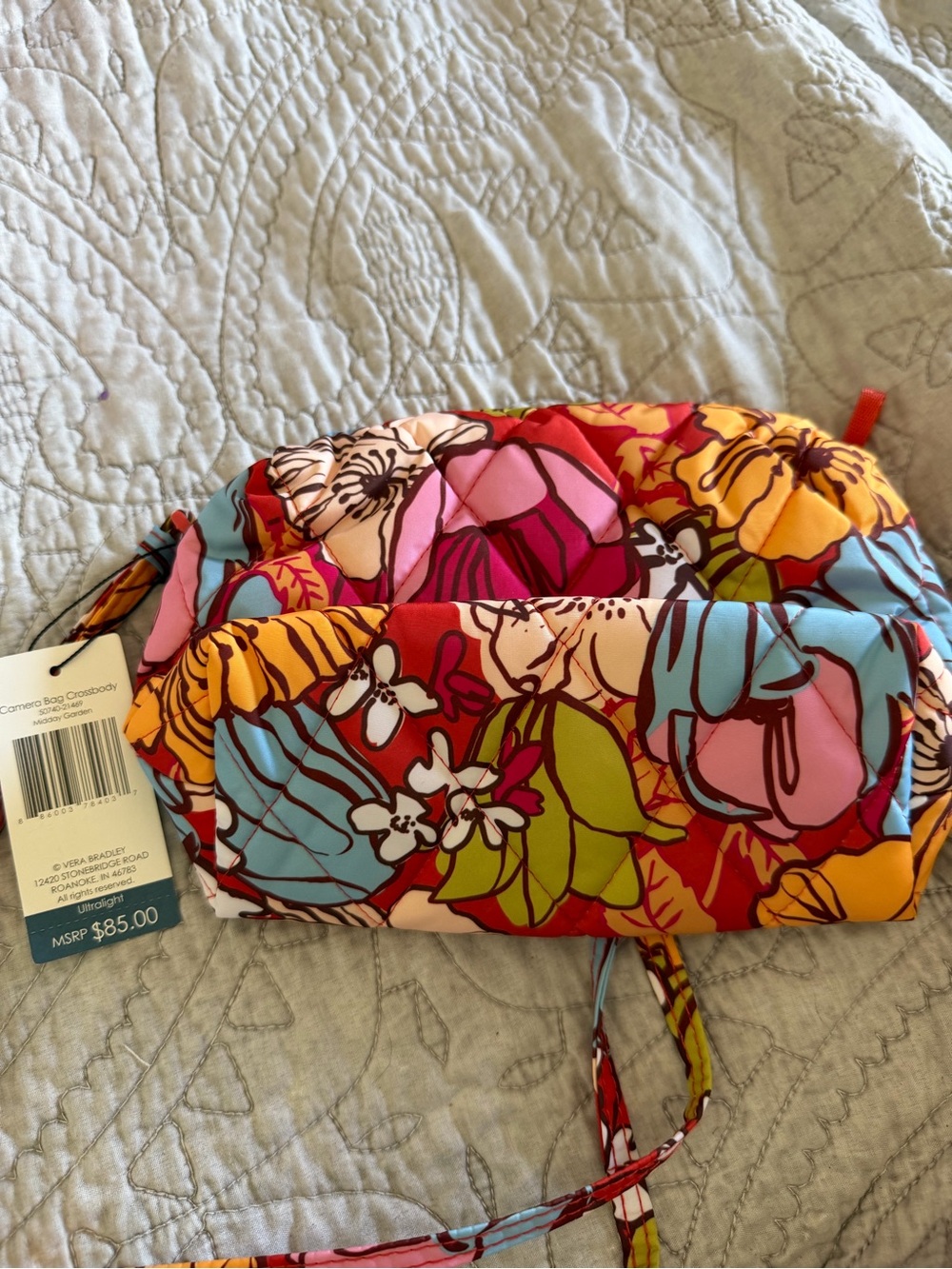 Vera Bradley Red Multicolor Quilted Floral Crossbody